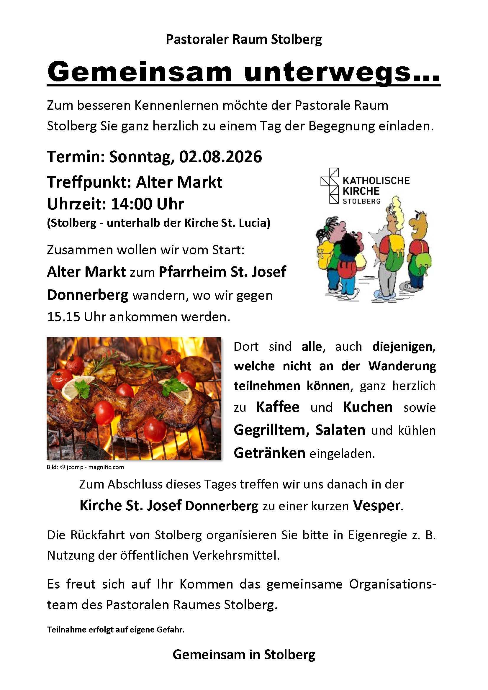 2026 Plakat gemeinsame Wanderung Pastoraler Raum Stolberg (c) Pfarrei St. Lucia Stolberg