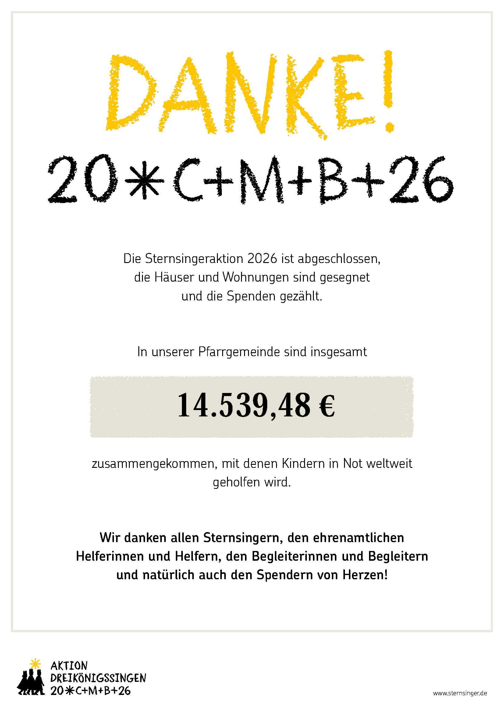 Ergebnis 2026 2 (c) Kindermissionswerk Die Sternsinger_Pfarrei St. Lucia Stolberg